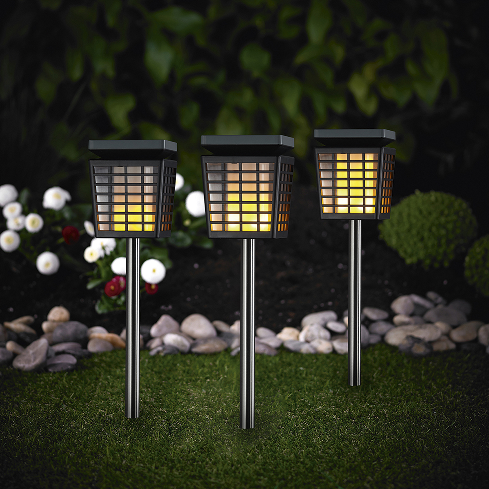 MeLiTec 3er Set Solar Gartenleuchte SO46 Flackernder Laterneneffekt MeLiTec 3er Set Solar Gartenleuchte SO46 Flackernder Laterneneffekt