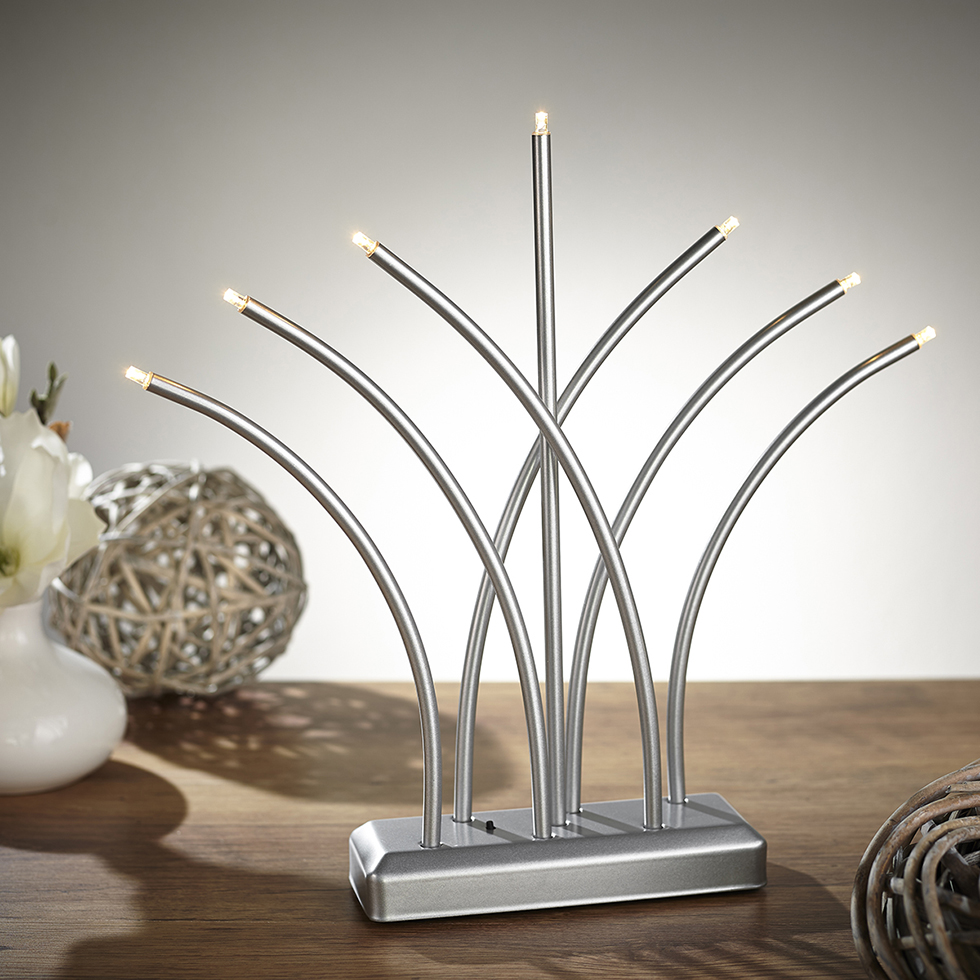 MeLiTec LED Weihnachtsleuchter SL51-1, chrom-matt
