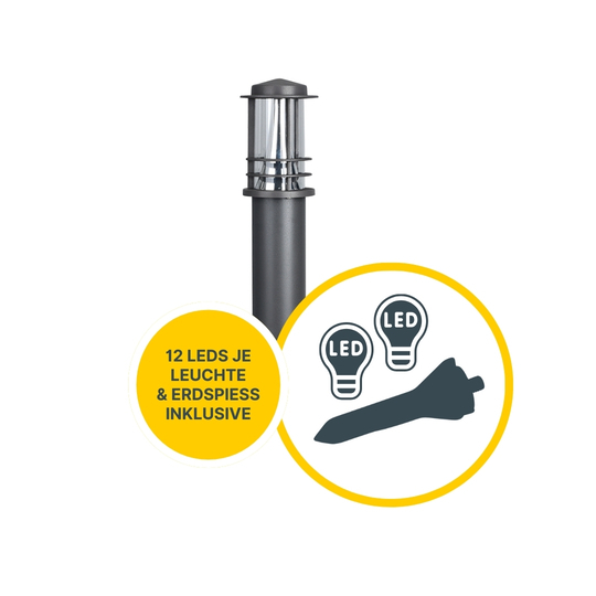 MeLiTec 2er Set LED Gartenleuchten GL13 rund, anthrazit MeLiTec 2er Set LED Gartenleuchten GL13 rund, anthrazit