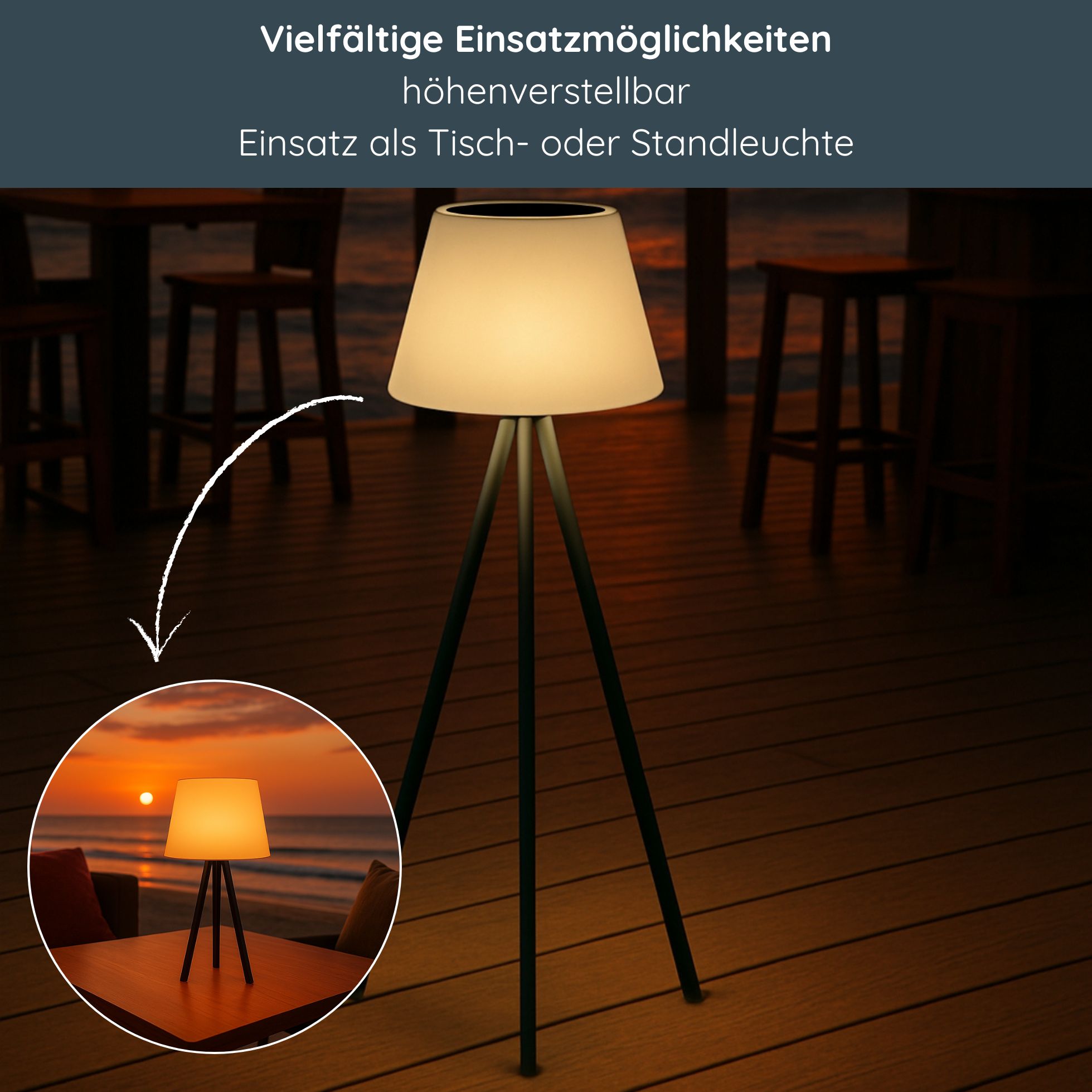 MeLiTec, Solarleuchte für Terrasse und Garten, Solar Lounge RGB Light, SO50 mit Fernbedienung Lampe, Stuhl, Mobiliar,
