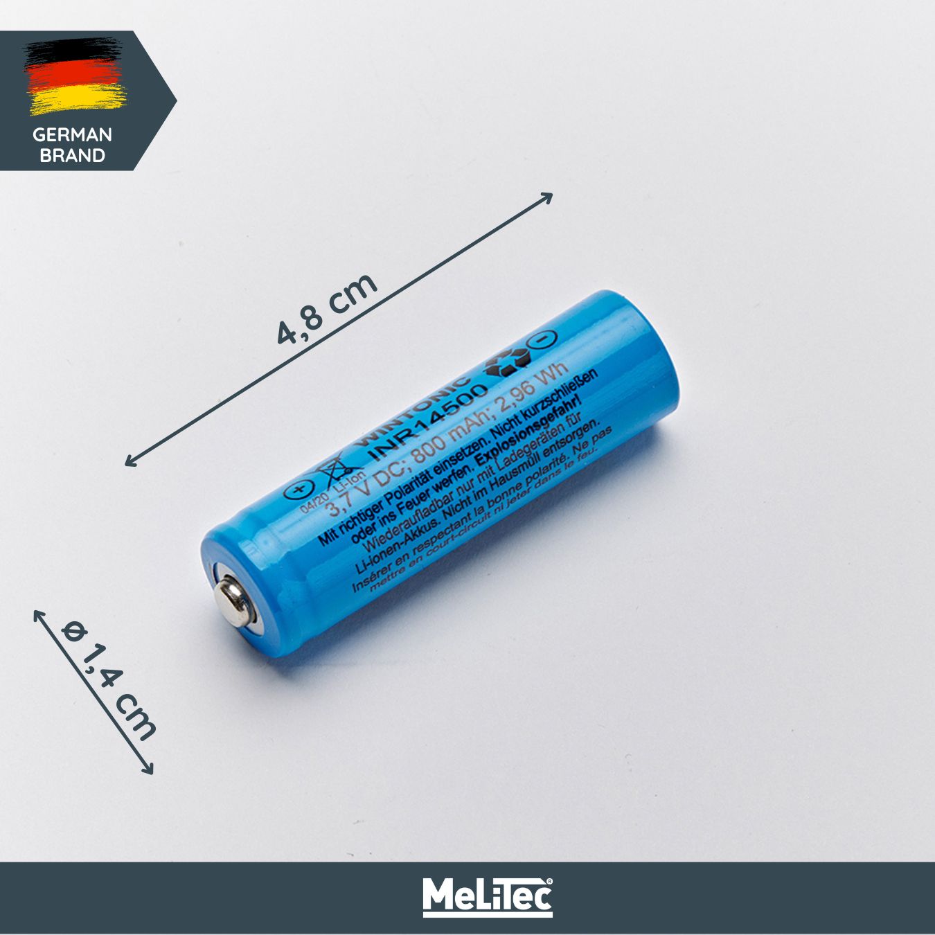 Lithium Ionen Akku Typ 14500 800mAh Lithium Ionen Akku Typ 14500 800mAh