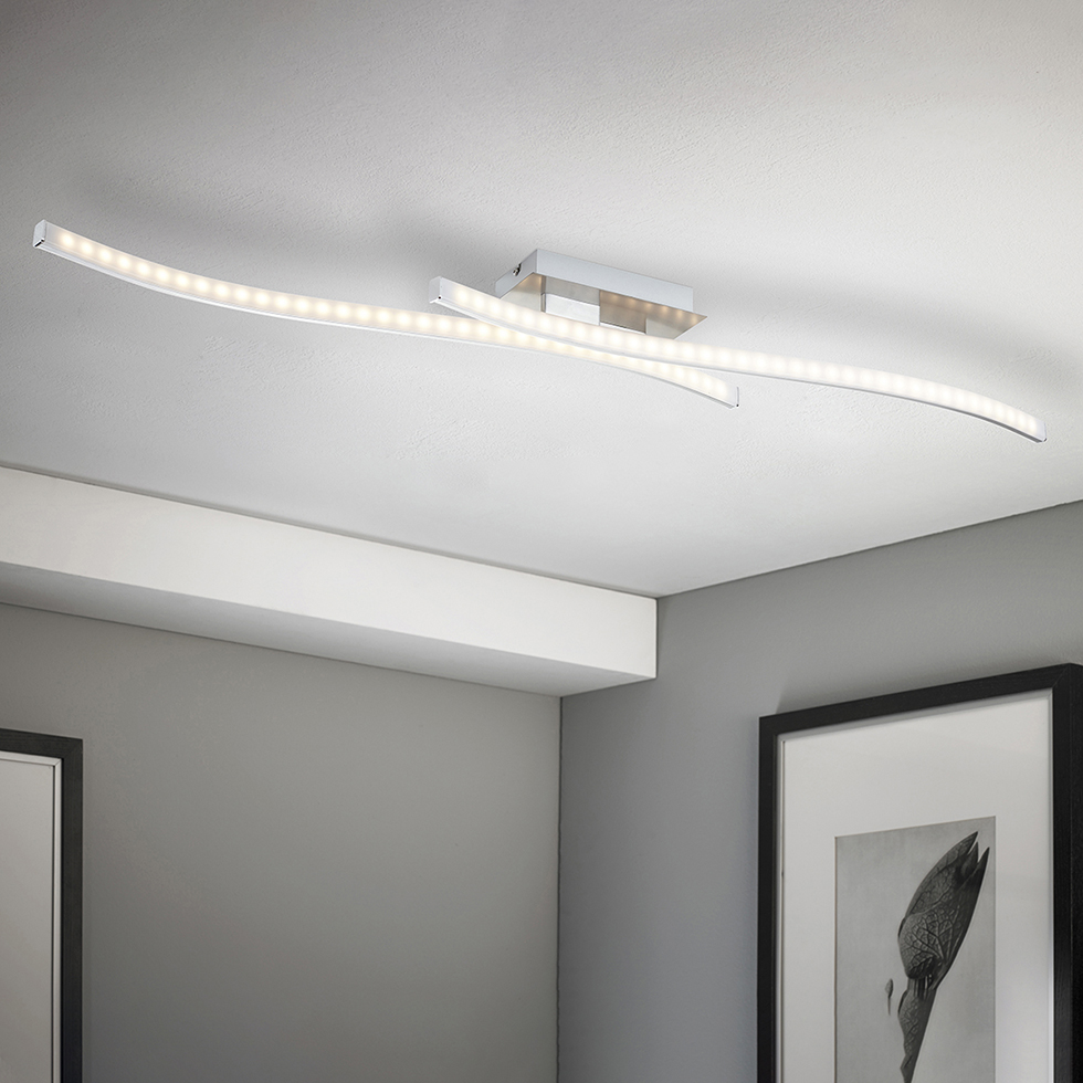 MeLiTec LED Deckenleuchte, nickel matt