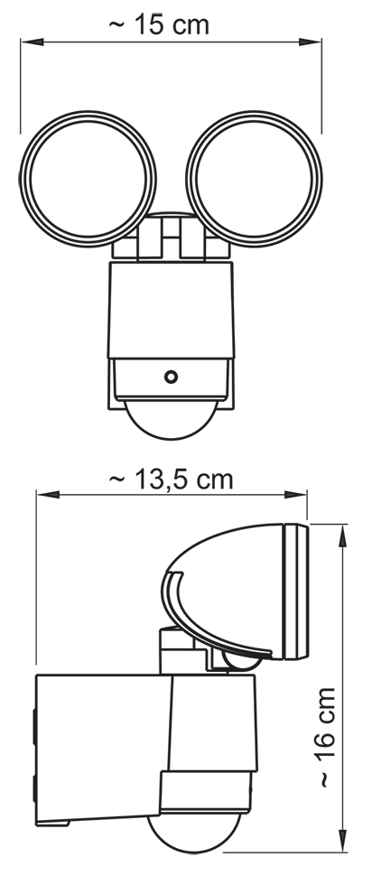 MeLiTec LED Außenstrahler 127-2 mit Bewegungsmelder, 2 LED Spots, 4000K neutralweiß, IP44, Außenwandlampe, Wandleuchte, Garten, Terrasse & Einfahrt