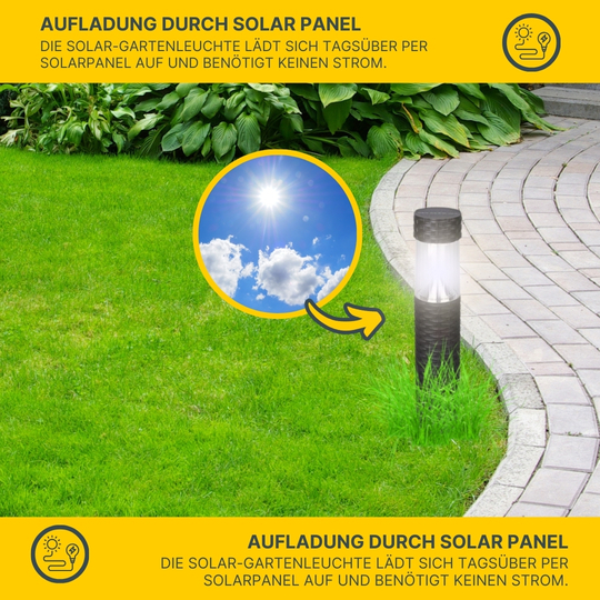 MeLiTec Solar Gartenleuchte SO41 Säule mit Rattan, braun MeLiTec Solar Gartenleuchte SO41 Säule mit Rattan, braun