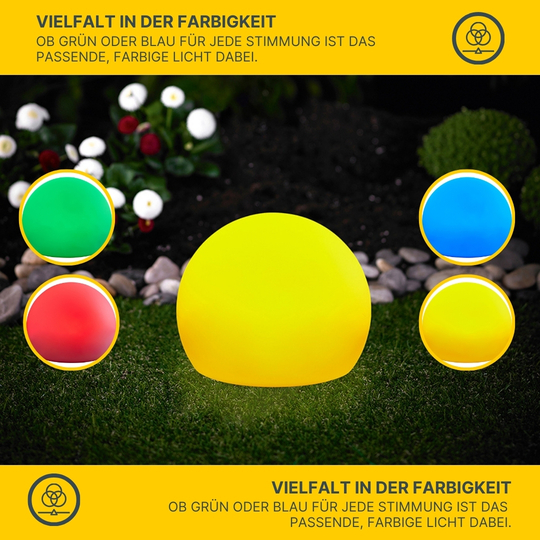 MeLiTec LED Gartenleuchte LK19 Kugel USB RGB-Farben