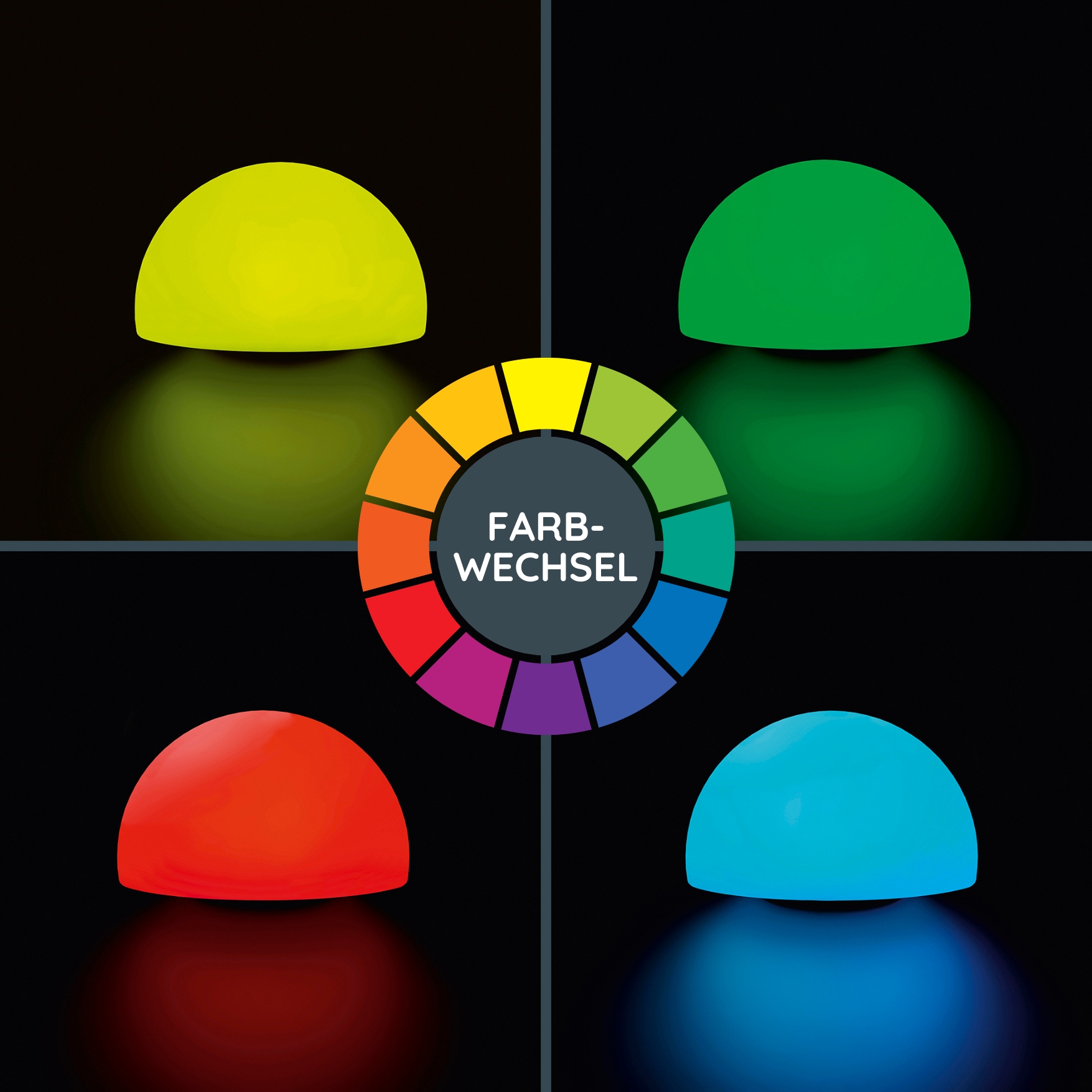 MeLiTec Solarleuchte 2er-Set - farbige Bodenbeleuchtung für Garten, Balkon & Terrasse - Solar-Bodenleuchte mit Farbwechsel bis 8h Leuchtdauer - inkl. Akku - Kunststoff - rund, flach - LK18 Sphäre,