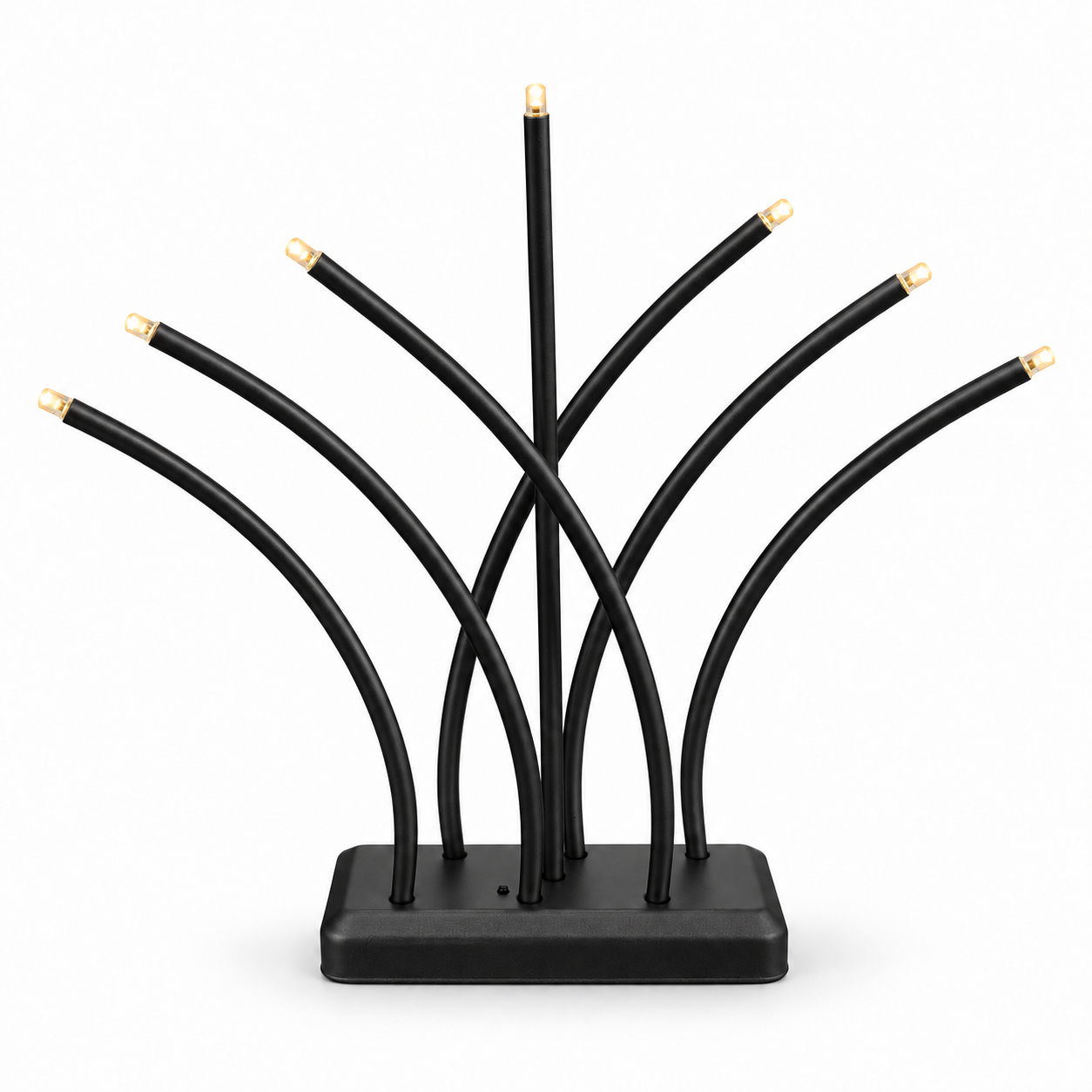 Stimmungslicht Fächer mit USB-C Anschluß 2600mAh SL76 Schwarz Matt LED-Tischleuchte, schwarzes Metall, gebogene Arme, warmweißes Licht, mehrflammig,