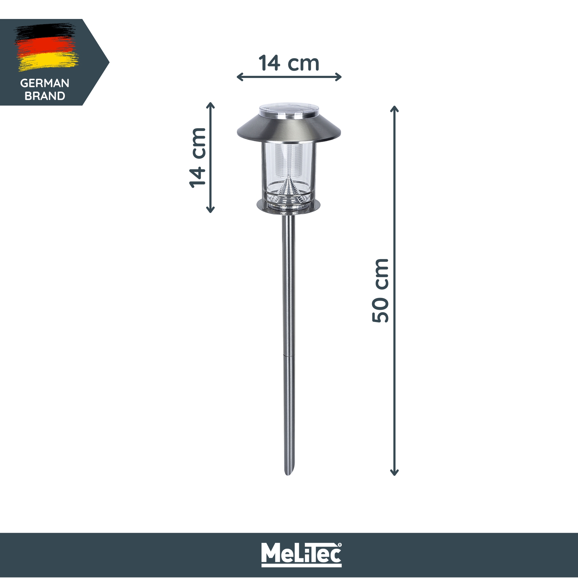 Solarleuchte, Gartenlicht, Standleuchte, Metall, 13-50 cm höhe,