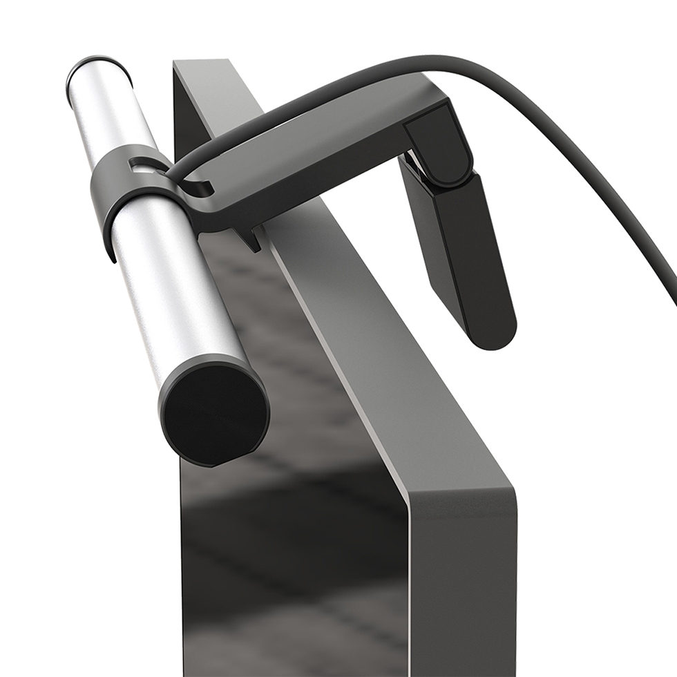 MeLiTec Monitorleuchte dimmbar für augenschonende Bildschirmarbeit, USB-Anschluss, Lichtfarbe einstellbar, silber oder schwarz