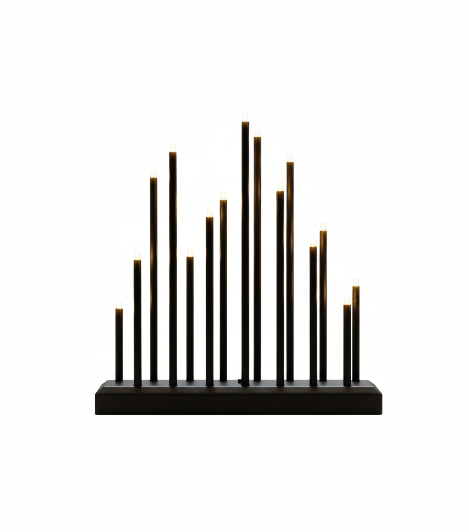 MeLiTec LED USB-C Stimmungslicht Rechteck Weihnachten, SL68, Schwarz matt, warmweiß (3000K), dimmbar (3 Stufen), 5h-Timer, kabellos inkl. Akku, – modernes Dekorationslicht, Weihnachtsbeleuchtung, Fensterlicht