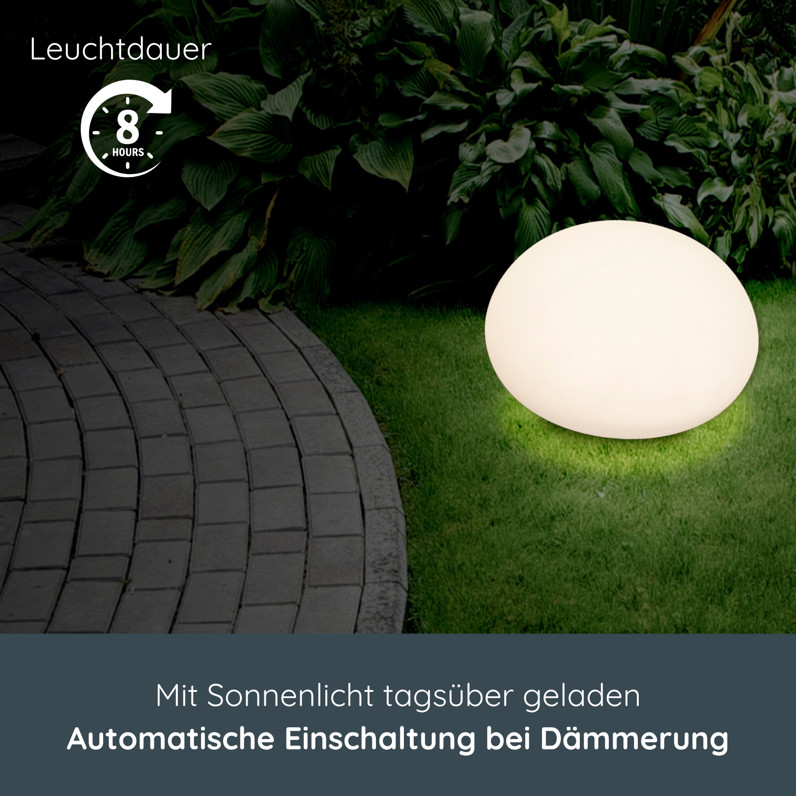 MeLiTec RGB Solar-Gartenleuchte LK02-4 flache Kugel 35cm, USB MeLiTec RGB Solar-Gartenleuchte LK02-4 flache Kugel 35cm, USB