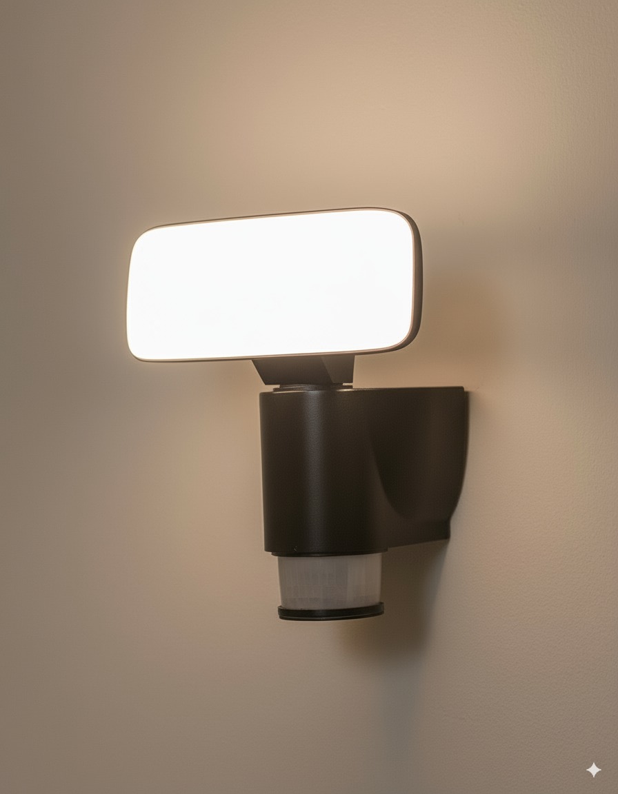 MeLiTec Robotik LED Außenwandleuchte mit Bewegungsmelder & Follow Me Nachverfolgung, 1400lm, 4000K Neutralweiß, 4 Modi Lampe,