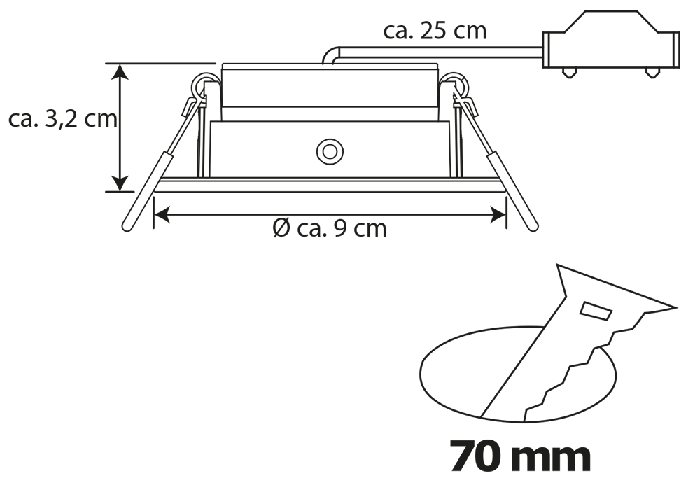 2er Set LED-Einbauleuchten DL90ws B-Ware