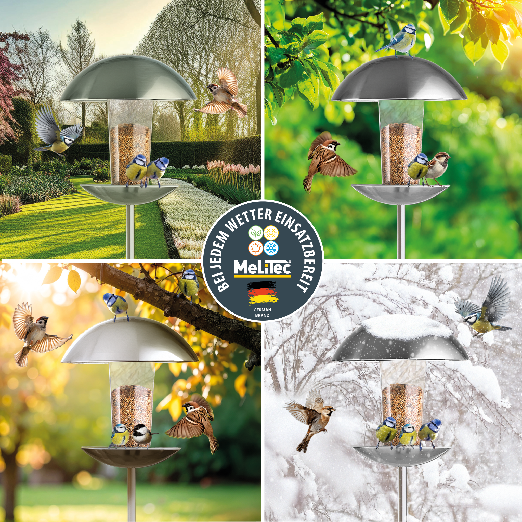 MeLiTec Vaterartikel Vogelfutter Haus VH04-1, rund stehend