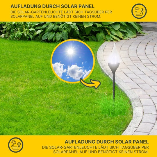 MeLiTec Solar Fackel Garten SO35-1 Flackereffekt anthrazit