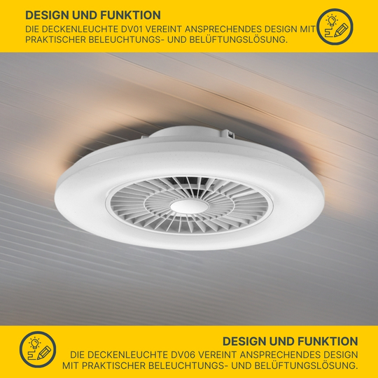 MeLiTec Smart Home LED Deckenleuchte mit Ventilator, Alexa kompatibel, DV01, weiß MeLiTec Smart Home LED Deckenleuchte mit Ventilator, Alexa kompatibel, DV01, weiß