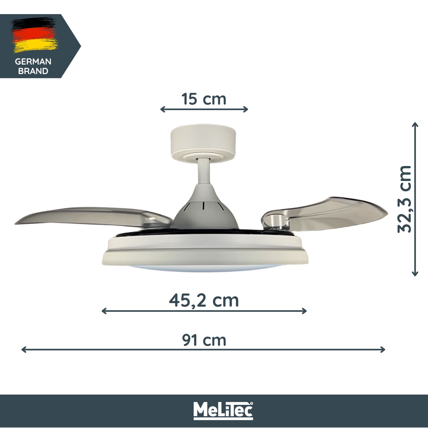 MeLiTec Deckenleuchte mit Ventilator, RGB Laufband, weiß, stufenlos dimmbar, automatisch ausklappbarer Ventilator, DV07  MeLiTec Deckenleuchte mit Ventilator, RGB Laufband, weiß, stufenlos dimmbar, automatisch ausklappbarer Ventilator, DV07