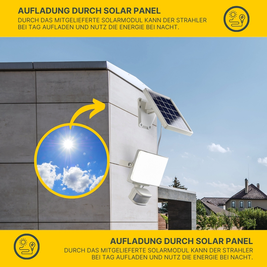 MeLiTec LED Solar Wandstrahler SO39 mit Bewegungsmelder, weiß