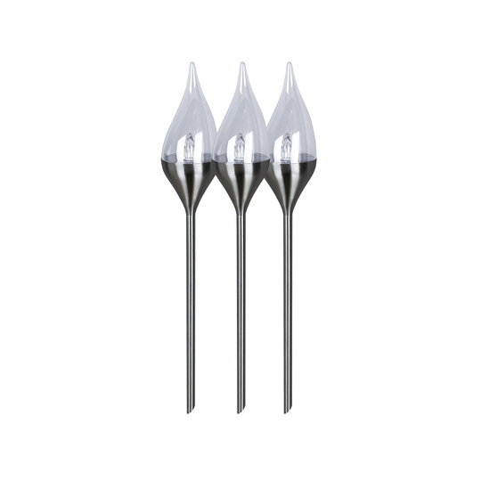 MeLiTec 3er Set Solarfackel SO38 Flackereffekt Edelstahl Waffe,