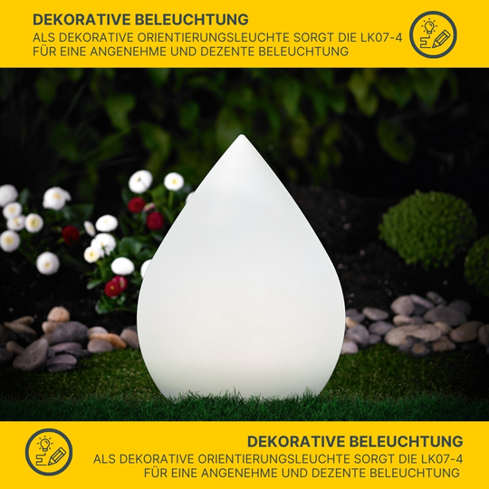 MeLiTec Solarleuchte - mehrfarbige Bodenbeleuchtung für Garten, Balkon & Terrasse - Solar-Bodenleuchte mit Farbwechsel bis 8h Leuchtdauer - Höhe 39cm - inkl. Akku - Kunststoff - Tropfen-Form - LK07-6