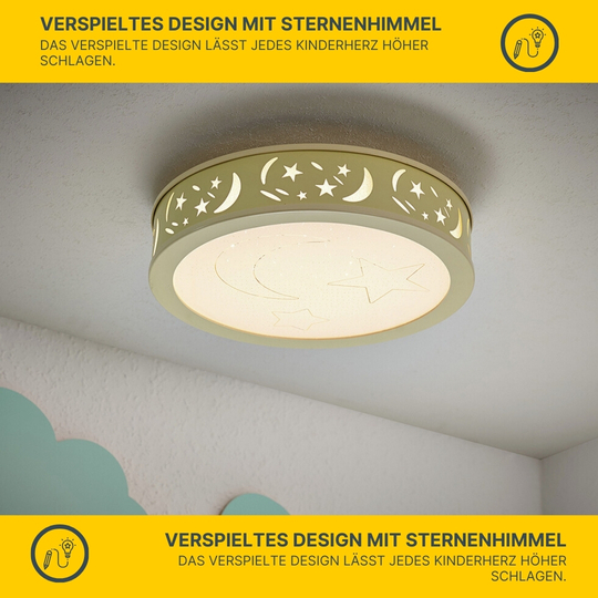 LED Kinder Deckenleuchte, Sternenhimmel, Nachtlichtfunktion LED Kinder Deckenleuchte, Sternenhimmel, Nachtlichtfunktion