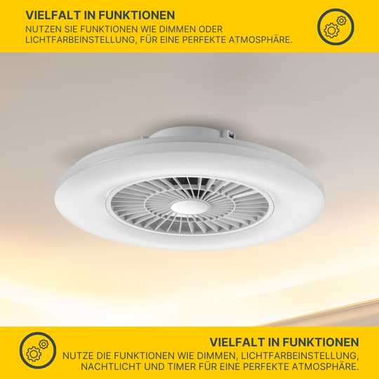 MeLiTec Smart Home LED Deckenleuchte mit Ventilator, Alexa kompatibel, DV01, weiß MeLiTec Smart Home LED Deckenleuchte mit Ventilator, Alexa kompatibel, DV01, weiß
