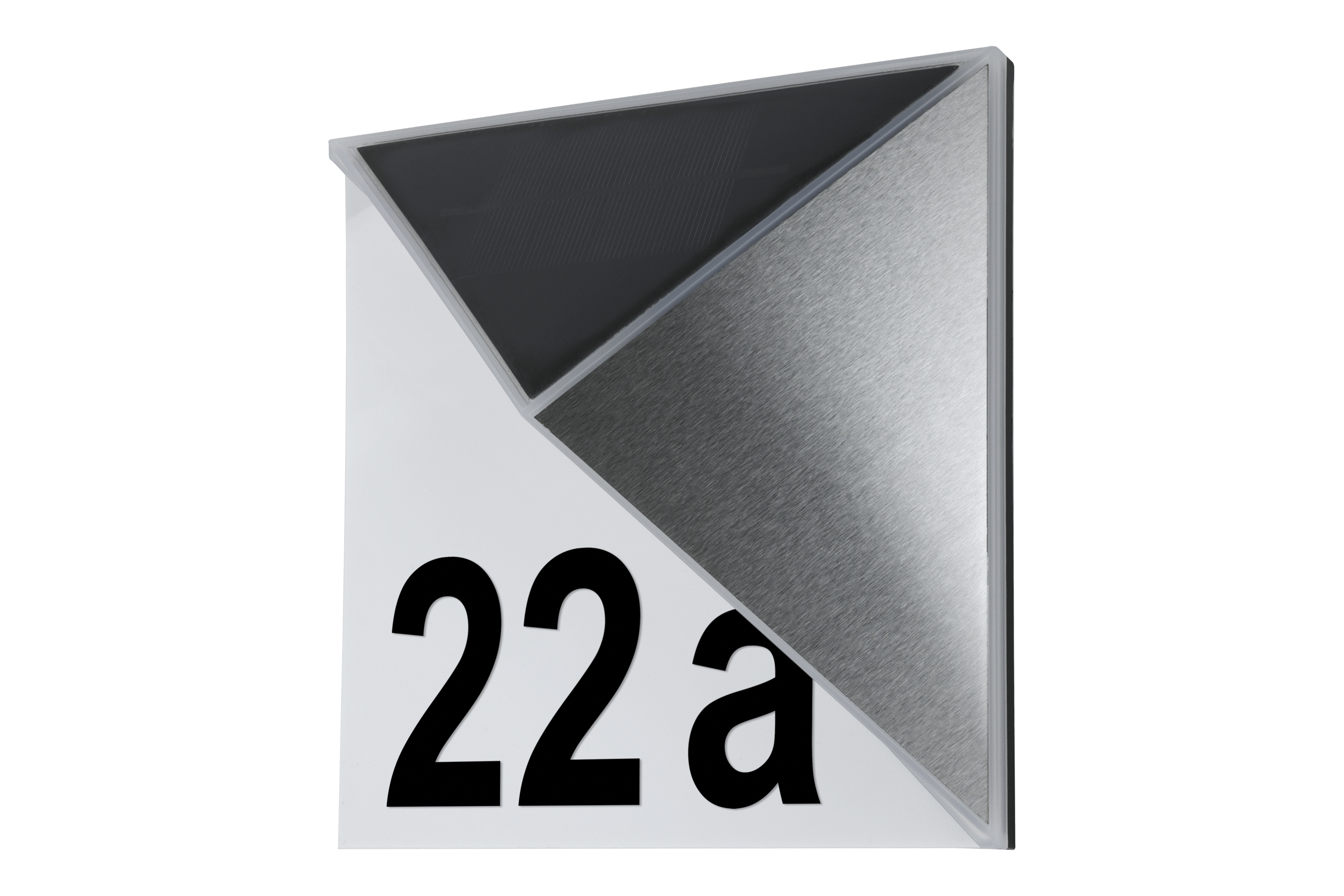 MeLiTec Solar LED Hausnummer SH07, Edelstahl Postfach,