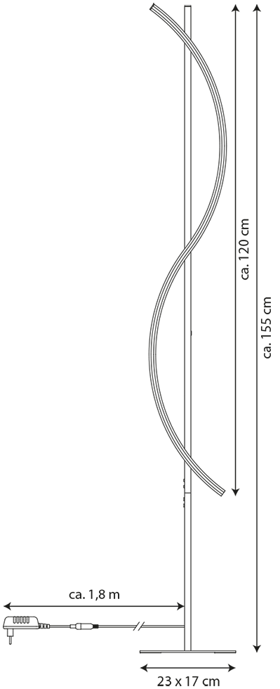  MeLiTec LED Stehleuchte ST28-1, mit Tastdimmer, nickel matt