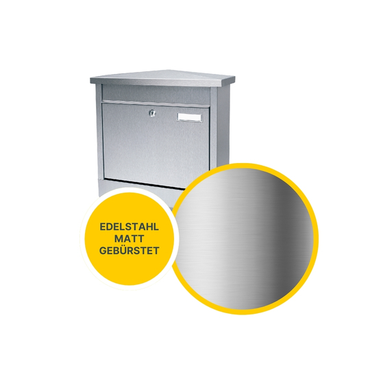 MeLiTec Edelstahl Briefkasten Modell E, Edelstahl matt gebürstet