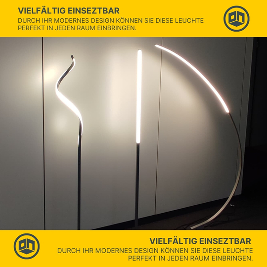  MeLiTec LED Stehleuchte ST26-1, mit integriertem Dimmer, nickel matt