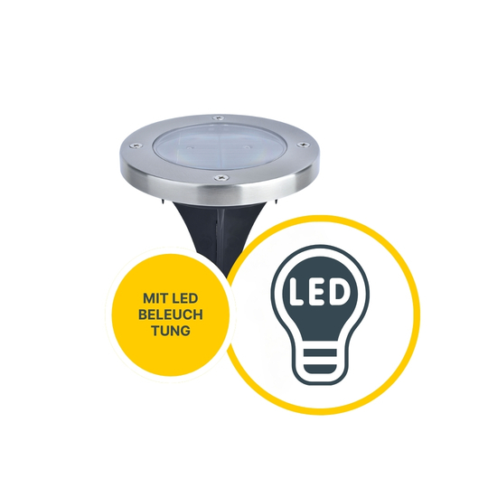 MeLiTec 3 Stück Solar Bodeneinbauleuchten SEL04 Wegeleuchten, silber MeLiTec 3 Stück Solar Bodeneinbauleuchten SEL04 Wegeleuchten, silber