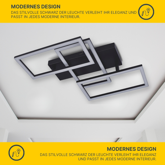 MeLiTec LED Wohnraumleuchte D120-2, schwarz MeLiTec LED Wohnraumleuchte D120-2, schwarz