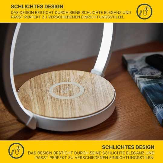 MeLiTec Nachttischleuchte LightBase, Handy kabellos aufladen, weiß MeLiTec Nachttischleuchte LightBase, Handy kabellos aufladen, weiß