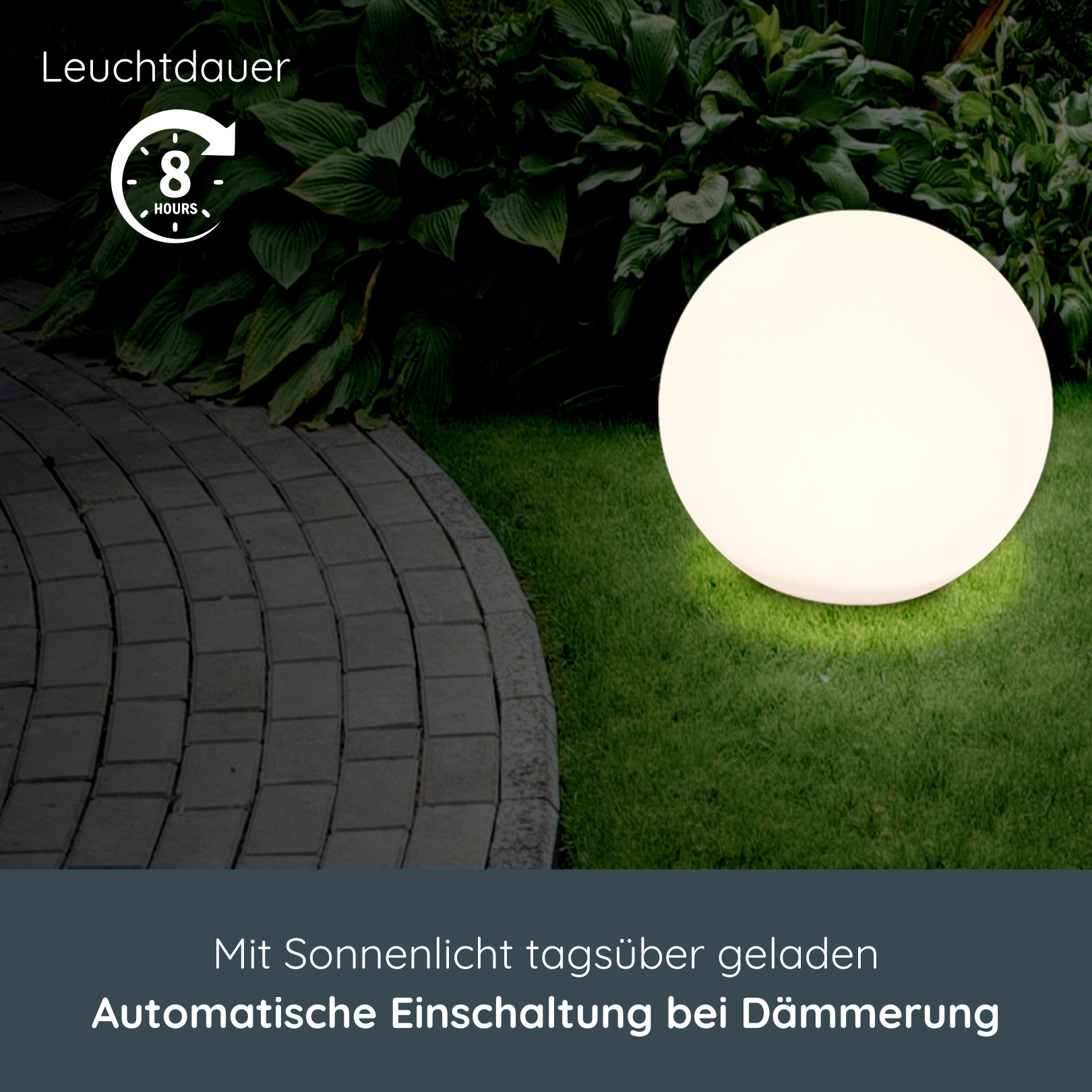 MeLiTec Solarleuchte - mehrfarbige Bodenbeleuchtung für Garten, Balkon & Terrasse - Solar-Bodenleuchte mit Farbwechsel - bis 8h Leuchtdauer - 30 cm - inkl. Akku - Kunststoff - Kugel - LK13-6 Outdoor light, Globe lamp, Solar light, Garden lamp, LED sphere,