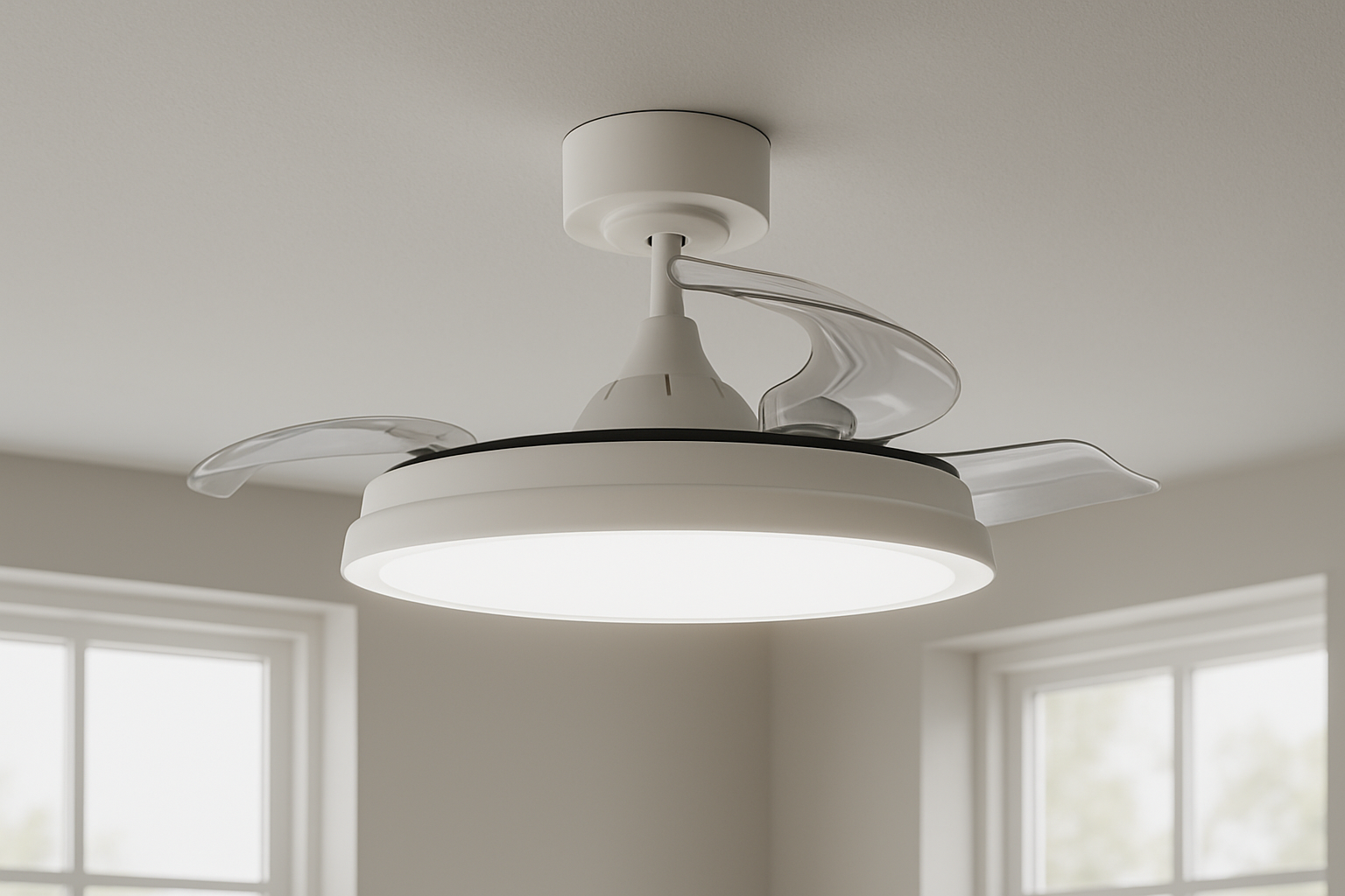 MeLiTec Deckenleuchte mit Ventilator, RGB Laufband, weiß, stufenlos dimmbar, automatisch ausklappbarer Ventilator, DV07 Leuchte, Gerät, Deckenventilator, Elektrisches Gerät,