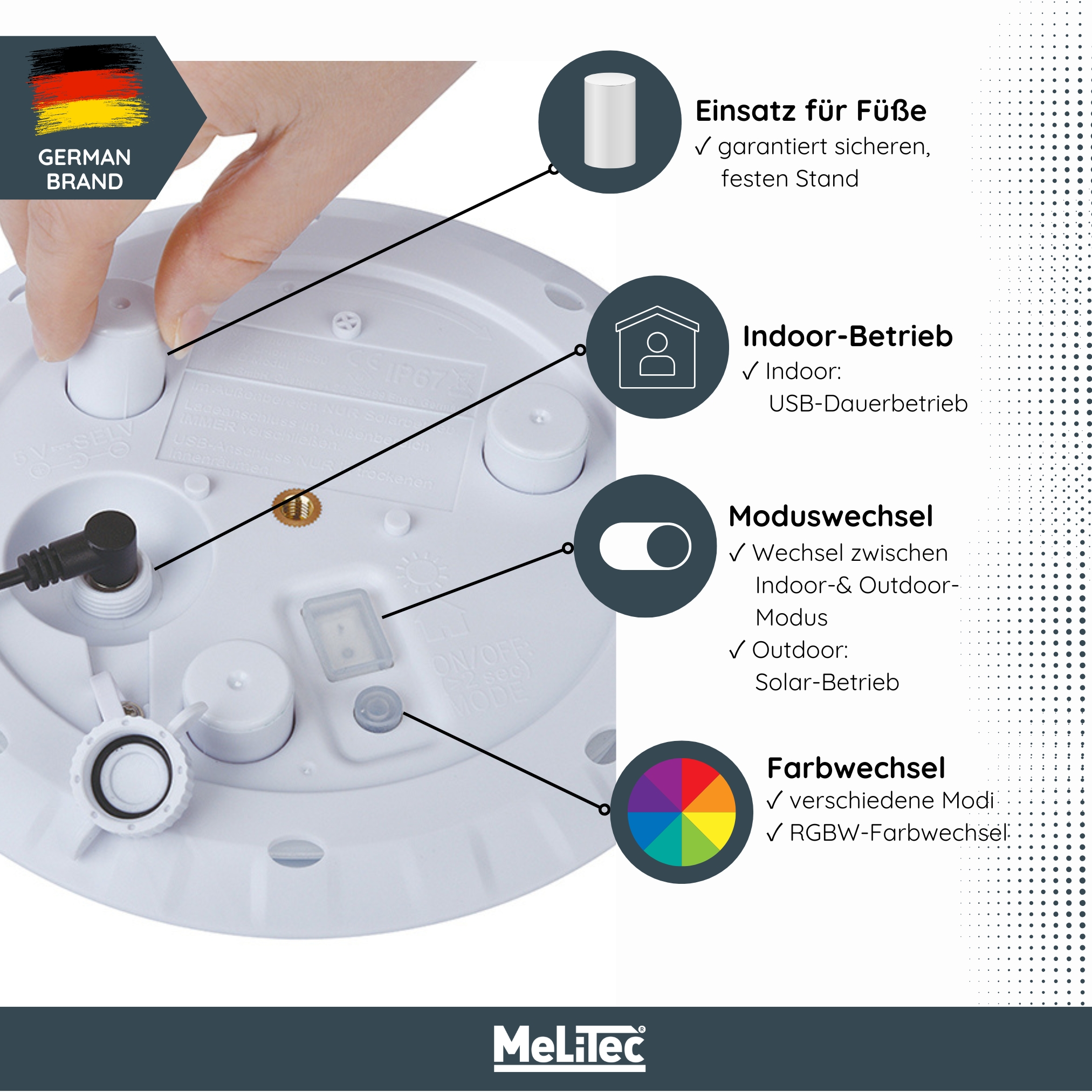 Unterteil mit Solarmodul inkl. USB für "LK" Unterteil mit Solarmodul inkl. USB für "LK"