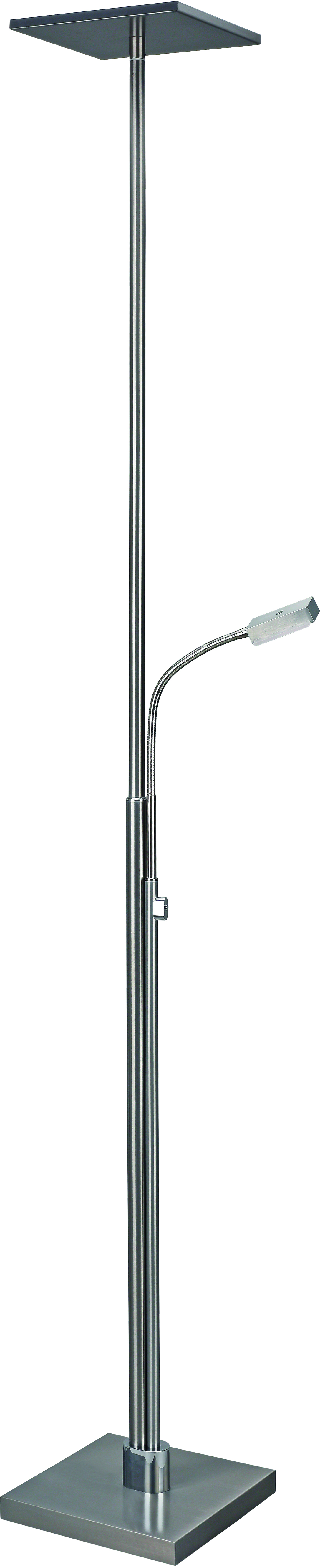  LED Deckenfluter ST57, eckig, mit Leselampe, nickel-matt