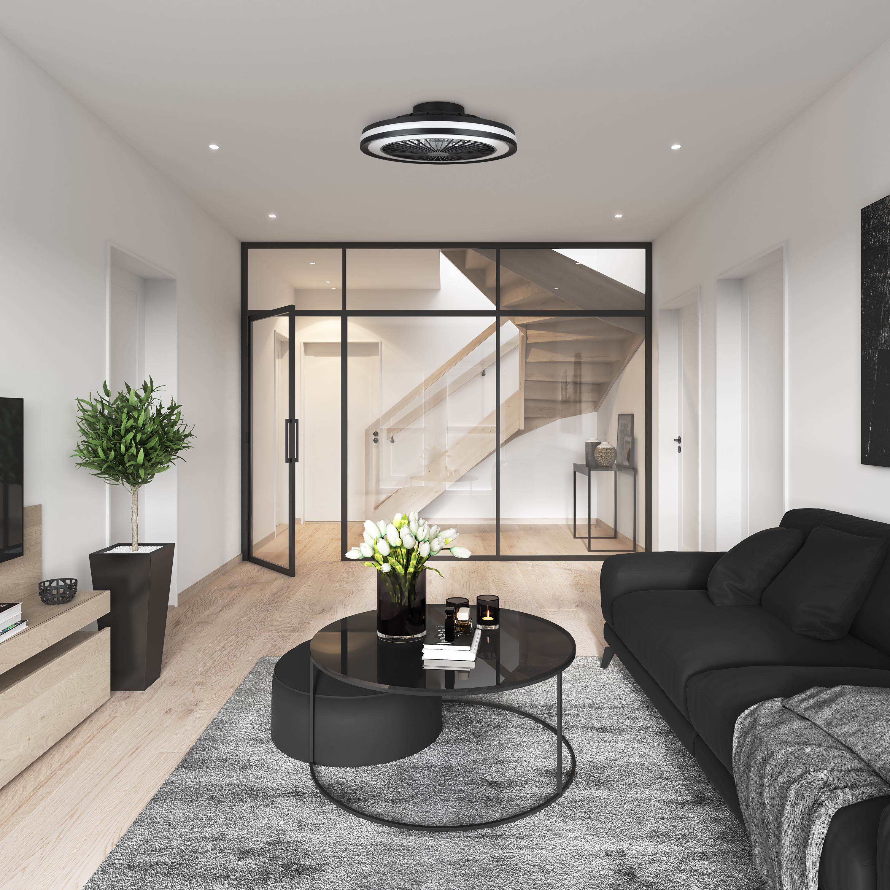 MeLiTec Deckenleuchte mit Ventilator, Deckenlampe mit Ventilator, dimmbar, RGB-Lauflicht, natürlicher Wind, Timer und Nachtlicht, Fernbedienung, schwarz, DV06 MeLiTec Deckenleuchte mit Ventilator, Deckenlampe mit Ventilator, dimmbar, RGB-Lauflicht, natürlicher Wind, Timer und Nachtlicht, Fernbedienung, schwarz, DV06