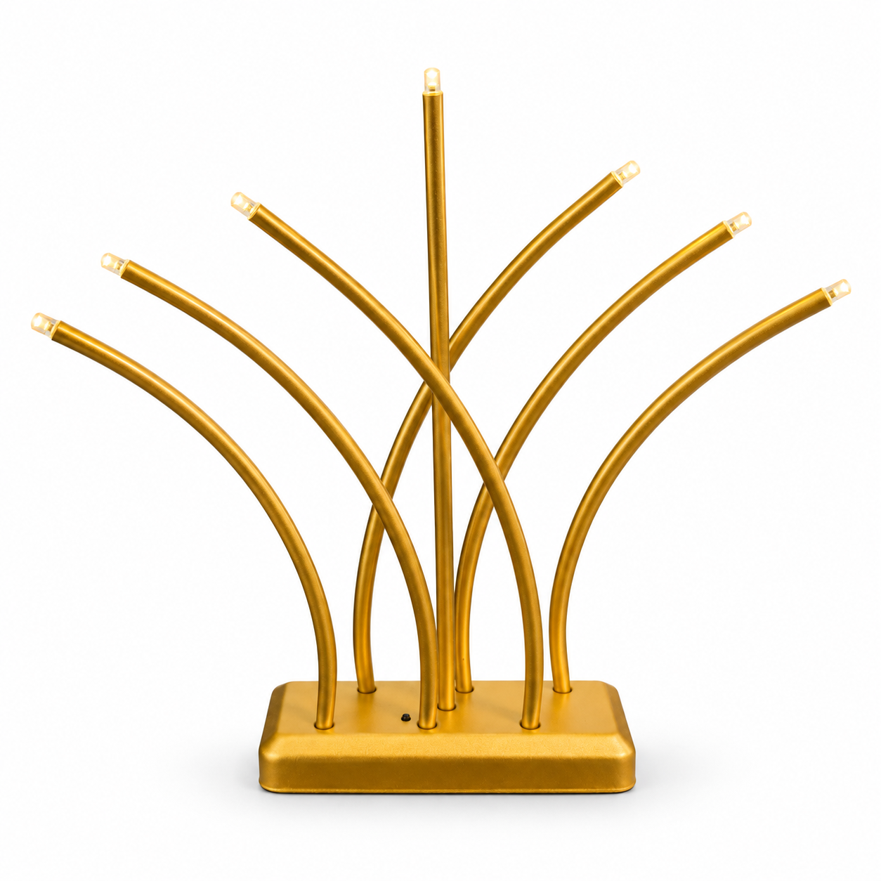 Stimmungslicht Fächer mit USB-C Anschluß 2600mAh SL78 Gold LED-Dekoleuchte, goldfarben, Metall, gebogene Arme, Tischleuchte,