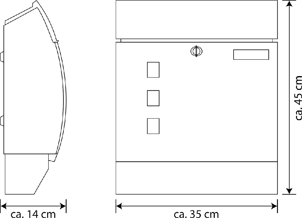 Edelstahl Briefkasten Modell P B-Ware