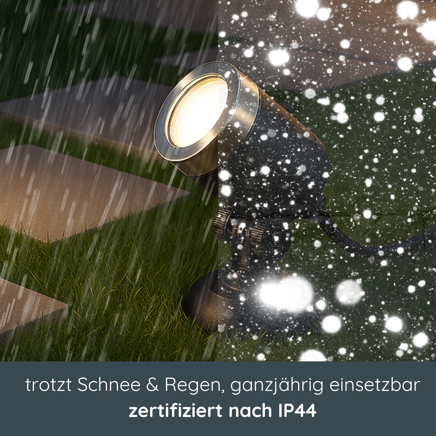 MeLiTec LED-Gartenstrahler im 2er-Set, Smart Home Gartenlampe, RGB, Steuerung per App oder Fernbedienung, anthrazit, GL24 Beleuchtung, Spotlight,