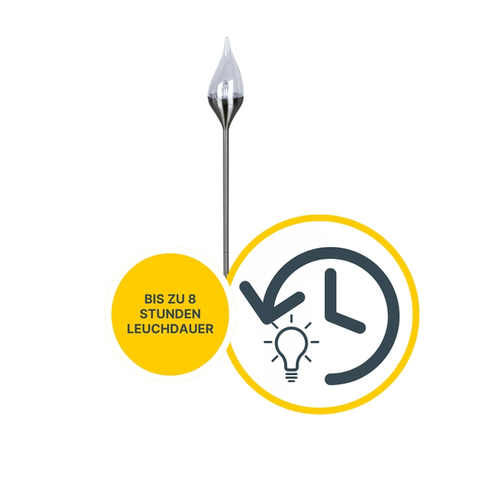 MeLiTec Solar Gartenfackel SO35 Flackereffekt Edelstahl matt-gebürstet