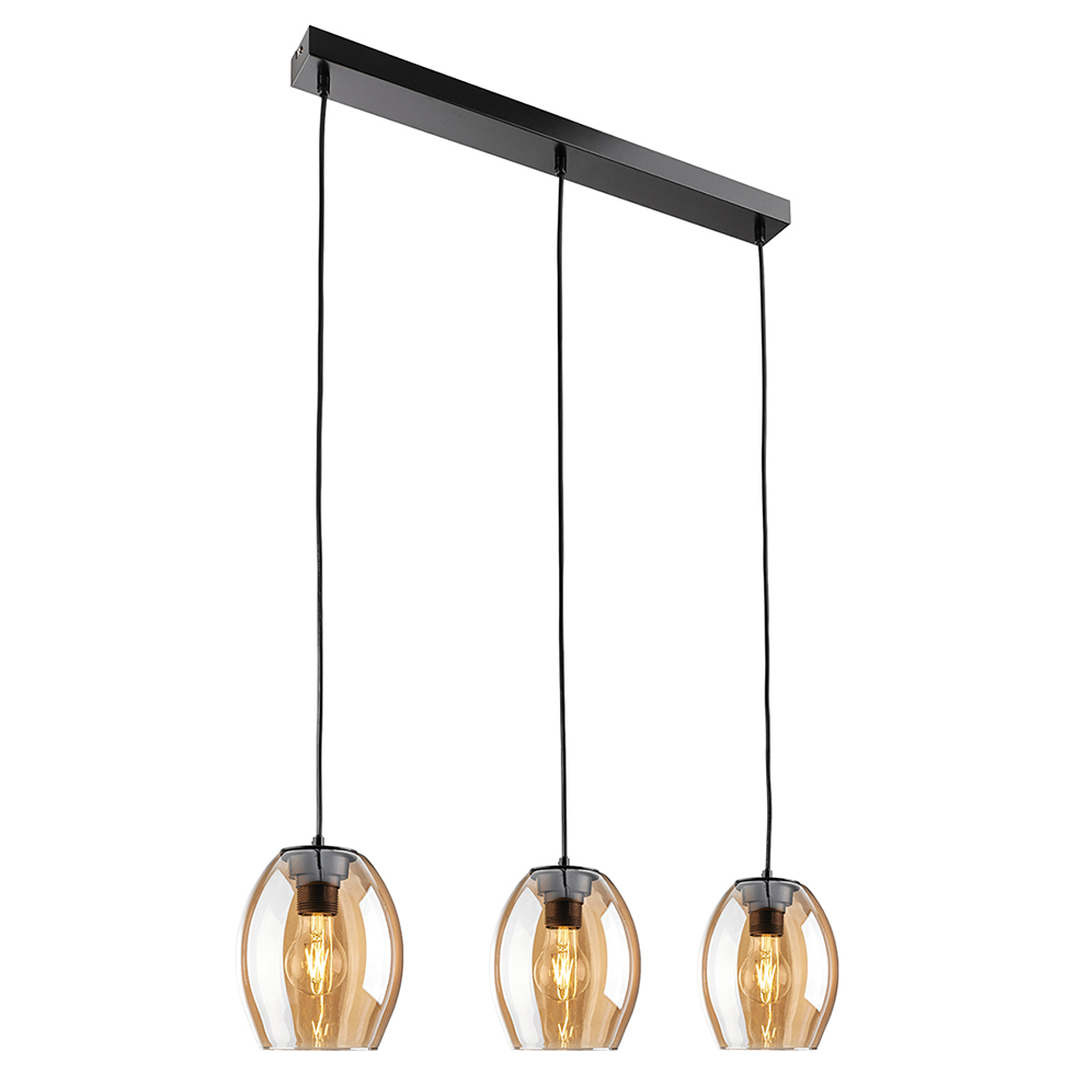 Pendelleuchte DP28 Glas 3flammig Amber Pendelleuchte DP28 Glas 3flammig Amber