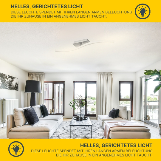 MeLiTec LED Deckenleuchte, nickel matt