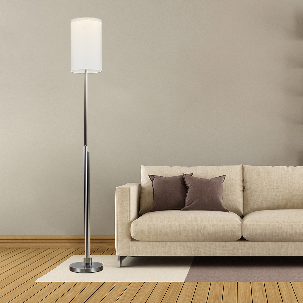 MeLiTec LED Deckenfluter ST43 dimmbar Stehlampe Standleuchte Stoffschirm nickel MeLiTec LED Deckenfluter ST43 dimmbar Stehlampe Standleuchte Stoffschirm nickel
