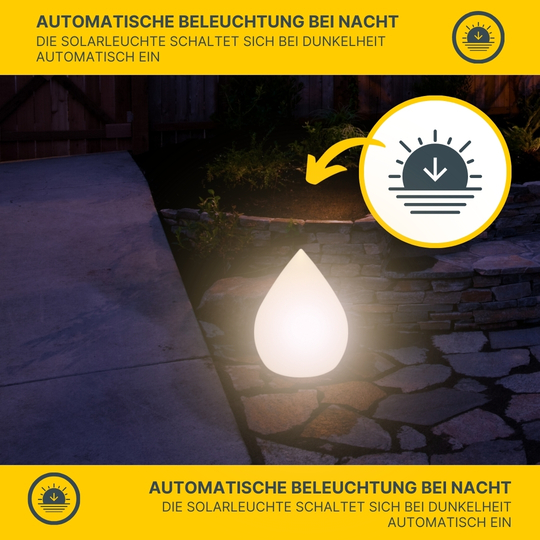 MeLiTec Solarleuchte - mehrfarbige Bodenbeleuchtung für Garten, Balkon & Terrasse - Solar-Bodenleuchte mit Farbwechsel bis 8h Leuchtdauer - Höhe 39cm - inkl. Akku - Kunststoff - Tropfen-Form - LK07-6