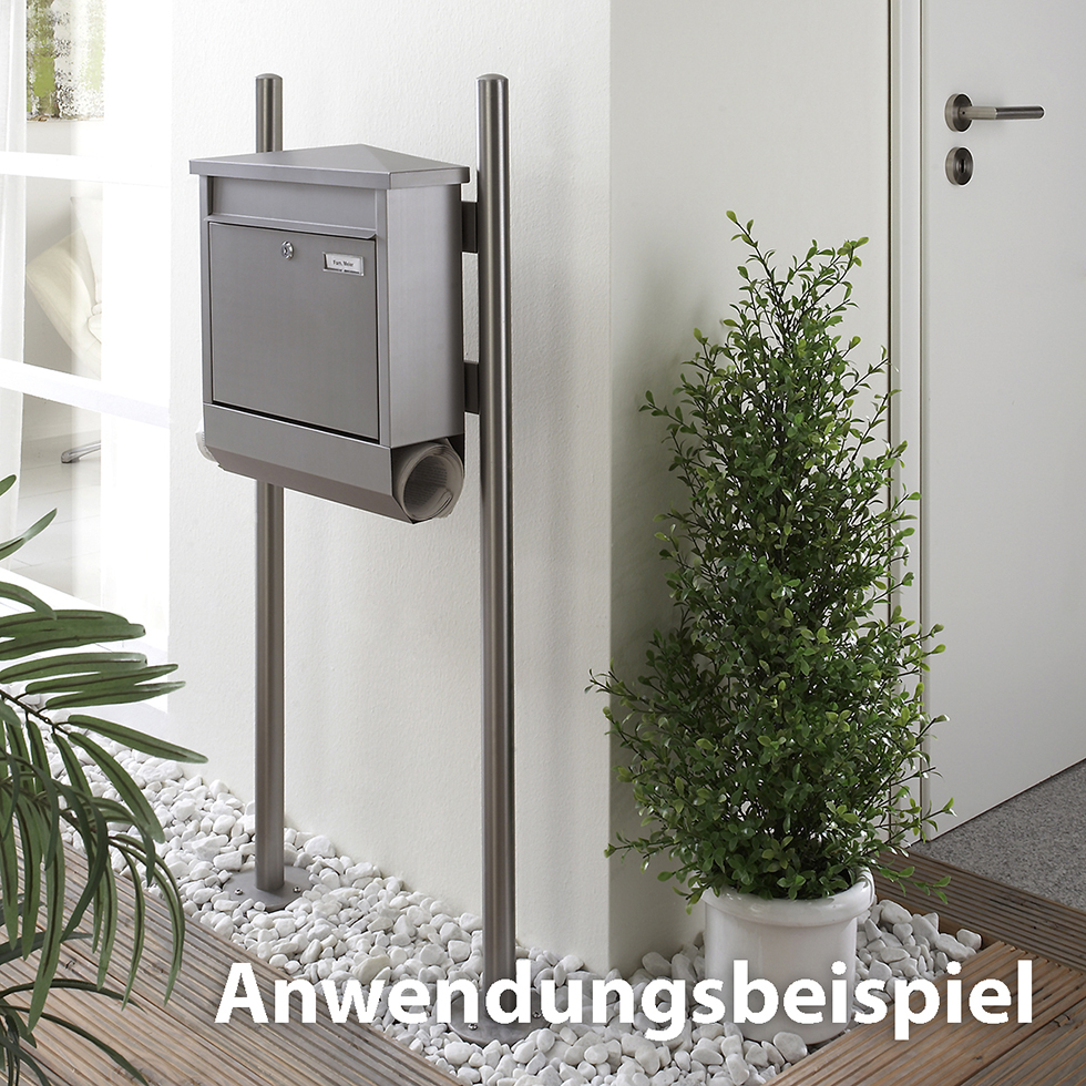Edelstahl Briefkastenständer PBS3 anthrazit B-Ware