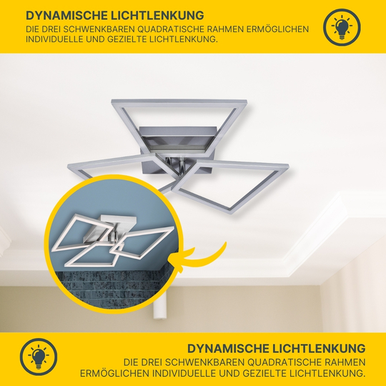 MeLiTec LED Deckenleuchte D131 trapezförmige Rahmen, nickel-matt MeLiTec LED Deckenleuchte D131 trapezförmige Rahmen, nickel-matt